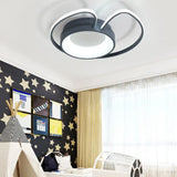 Stylish Round Macaron Flush Ceiling Light With Acrylic Wing Design For Living Room Blue / 16.5’