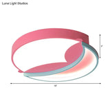 Stylish Silicone Round Flush Ceiling Light - Cartoon Led Mounted Lamp For Bedroom With Blue/Pink