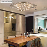 Stylish Sputnik Semi-Flush Light W/ Nine Or Twenty-One Stainless Steel Lights - Ideal For Dining