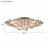 Stylish Sputnik Semi-Flush Light W/ Nine Or Twenty-One Stainless Steel Lights - Ideal For Dining