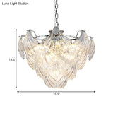 Stylish Tapered Petals Chandelier 10 Bulbs Clear Crystal Chrome Finish Chrome