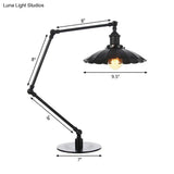 Stylish Vintage Adjustable Table Lamp With Metal Shade For Study Room - Black/Brass