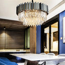 Stylish Vintage Silver Chandelier With Crystal Block For Living Room Décor / 23.5’