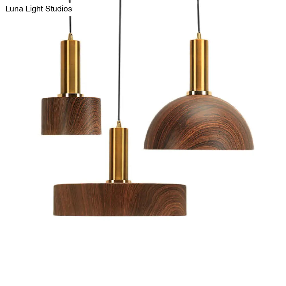 Stylish Wood Pendant Light For Bedroom Or Porch - Small Brown And Modern
