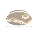 Sun Mountain View Acrylic Ceiling Lamp - Contemporary Led Light In White For Bathroom