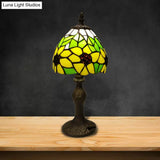 Sunflower Stained Glass Desk Light - Tiffany Rustic Study Lamp For Childs Bedroom Yellow