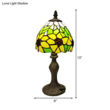 Sunflower Stained Glass Desk Light - Tiffany Rustic Study Lamp For Childs Bedroom Yellow