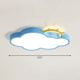Sunrise Cartoon Led Flushmount Ceiling Light For Kids Bedroom Blue / Remote Control Stepless