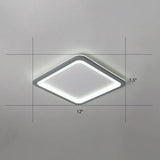 Super Thin Grey Nordic Metal Led Ceiling Light - Ideal For Living Room Surface Mounted / 12’