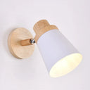 Swivel Macaron Bedside Wall Light Fixture With Metal Shade 1-Bulb Reading White