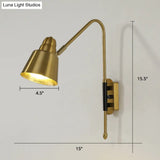Swivel Shade Wall Mount Light - Sleek Metal Bedside Reading Lamp With V-Shaped Arm