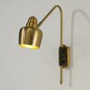 Swivel Shade Wall Mount Light - Sleek Metal Bedside Reading Lamp With V-Shaped Arm Gold / Cylinder