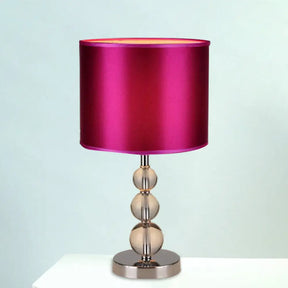 Syrma - Purple Cylinder Shaded Table Light: Elegant Nightstand Lamp