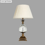 Table Lamp - Countryside Pineapple Clear Crystal Nightlight In White For Bedroom