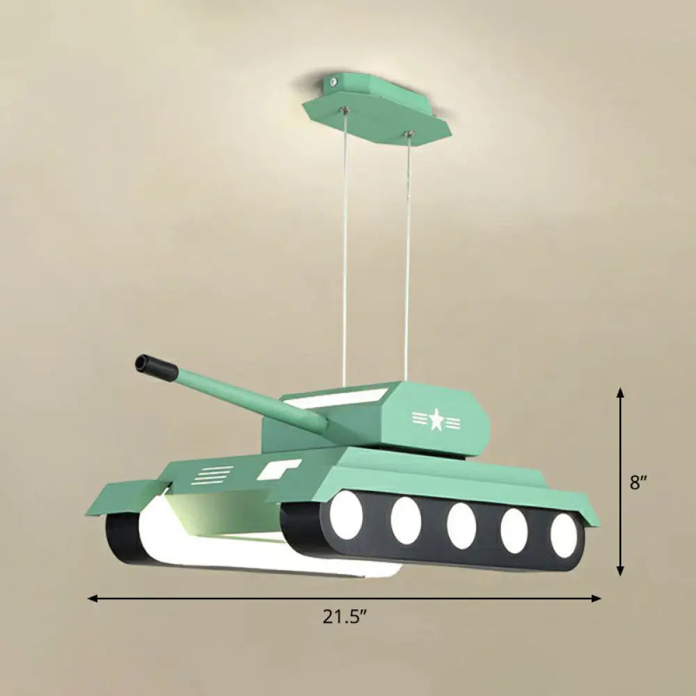 Tank Led Suspension Nursery Chandelier Modern Acrylic Lighting Fixture Green / Warm