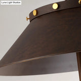 Tapered Classic Metal Chandelier - 5-Light Rust Hanging Light For Dining Room Ceiling