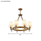 Tapered Fabric Chandelier Ceiling Lamp For Living Room
