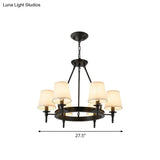 Tapered Fabric Chandelier Ceiling Lamp For Living Room