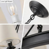 Tapered Fabric Chandelier Ceiling Lamp For Living Room