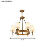 Tapered Fabric Chandelier Ceiling Lamp For Living Room