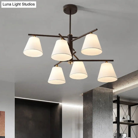 Tapered Hanging Chandelier - Traditional Pendant Light For Living Room With Fabric Shades Available