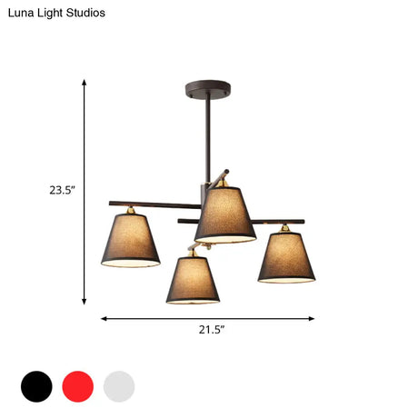Tapered Hanging Chandelier - Traditional Pendant Light For Living Room With Fabric Shades Available