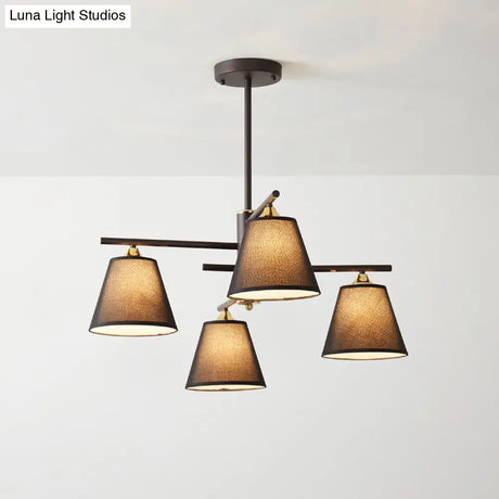 Tapered Hanging Chandelier - Traditional Pendant Light For Living Room With Fabric Shades Available