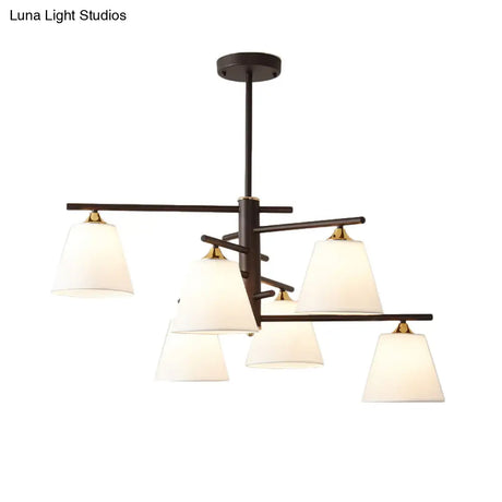 Tapered Hanging Chandelier - Traditional Pendant Light For Living Room With Fabric Shades Available