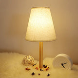 Tapered Table Light: Contemporary 1-Light Nightstand Lighting For Bedroom Wood Design / A