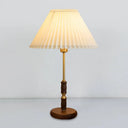 Tapered Table Light: Countryside Dark Wood Fabric Night Lighting For Bedside