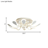Teardrop Flushmount Bevel Cut Glass Ceiling Fixture - Modern Style Black/White 10/12 Bulbs