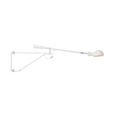Telescopic Arm Studio Task Wall Light - Industrial Iron 1 Head Black/White Plug-In Lamp With Bowl