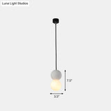 Terrazzo Gourd Hanging Lamp - Opal Glass Shade 1-Light Bar Pendant Lighting