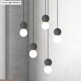Terrazzo Gourd Hanging Lamp - Opal Glass Shade 1-Light Bar Pendant Lighting