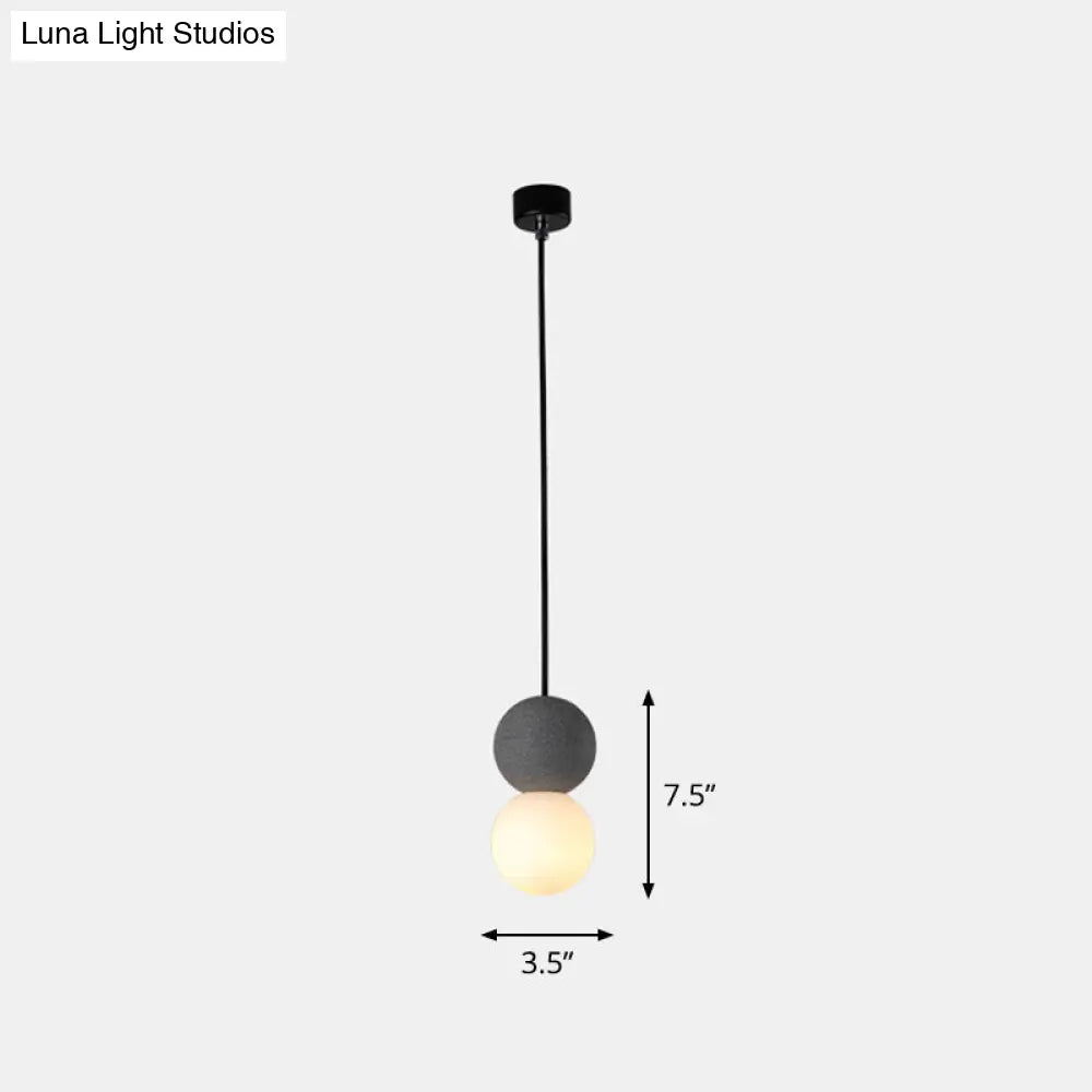 Terrazzo Gourd Hanging Lamp - Opal Glass Shade 1-Light Bar Pendant Lighting