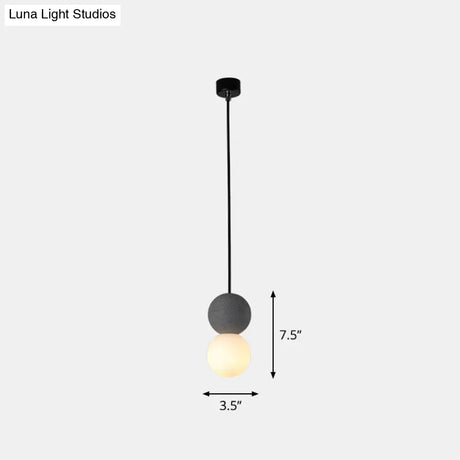 Terrazzo Gourd Hanging Lamp - Opal Glass Shade 1-Light Bar Pendant Lighting