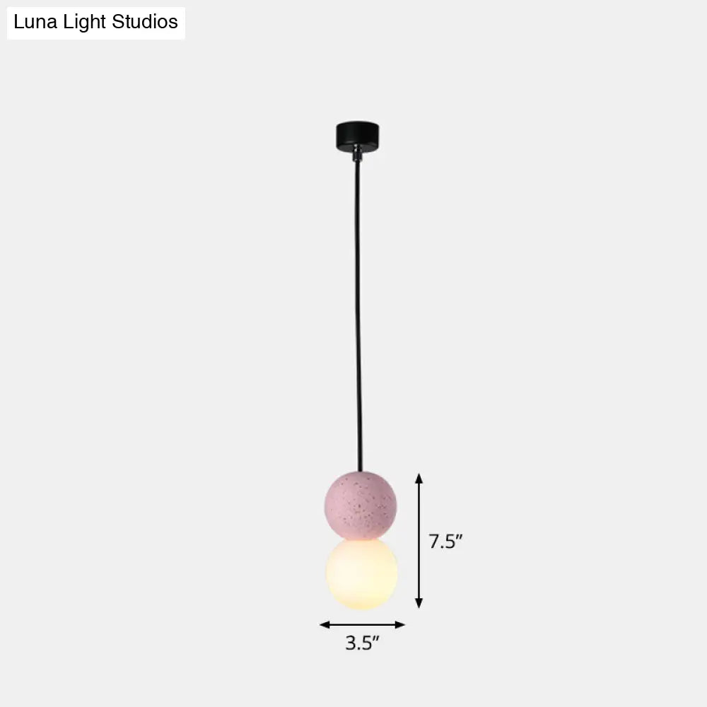 Terrazzo Gourd Hanging Lamp - Opal Glass Shade 1-Light Bar Pendant Lighting