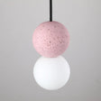 Terrazzo Gourd Hanging Lamp - Opal Glass Shade 1-Light Bar Pendant Lighting Pink