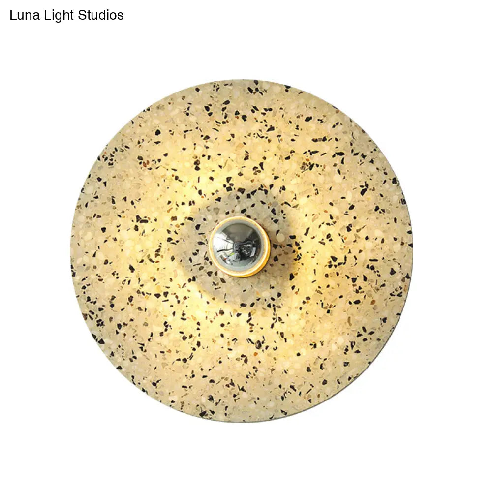 Terrazzo Wall Mounted Light: Designer Style 1-Bulb Sconce For Corridors In Beige & Lake Blue