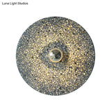 Terrazzo Wall Mounted Light: Designer Style 1-Bulb Sconce For Corridors In Beige & Lake Blue