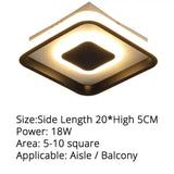 The Fashion Modern Led Ceiling Lights For Hallway Study Room Living Indoor Lighting 16-18W Black