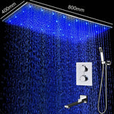 Thermostatics douche set LED Large Rainfall Ceiling Shower Bathtubs Faucets/ 3 Way Rain Shower System Bath Kits