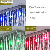 Thermostatics douche set LED Large Rainfall Ceiling Shower Bathtubs Faucets/ 3 Way Rain Shower System Bath Kits