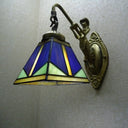 Tiffany Bronze Cut Glass Trapezoid Wall Mount Light Fixture With Mermaid Arm - Elegant Lighting 1 /