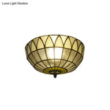 Tiffany Clear Glass Ceiling Lamp For Bedroom Lighting - Traditional Mount Light