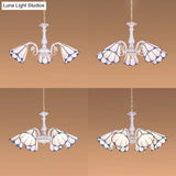 Tiffany Cone Pendant Chandelier With Adjustable Chain - Available In 3/5/6/8 Lights For Living Room