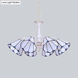 Tiffany Cone Pendant Chandelier With Adjustable Chain - Available In 3/5/6/8 Lights For Living Room