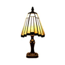 Tiffany Cone Table Lamp Beige/Blue Stained Glass 1-Head Standing - Ideal For Bedroom Lighting Beige