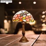 Tiffany Dragonfly Nightstand Lamp With Colorful Bowl Shade