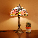 Tiffany Dragonfly Nightstand Lamp With Colorful Bowl Shade Pink